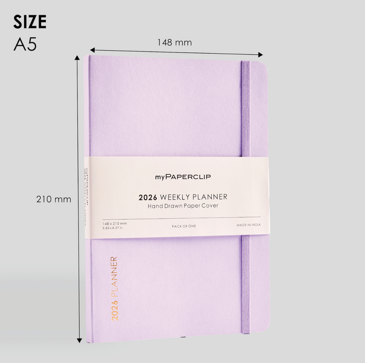 MyPaperclip 2026 Soft Cover A5 Slim Daily Planner - Lilac