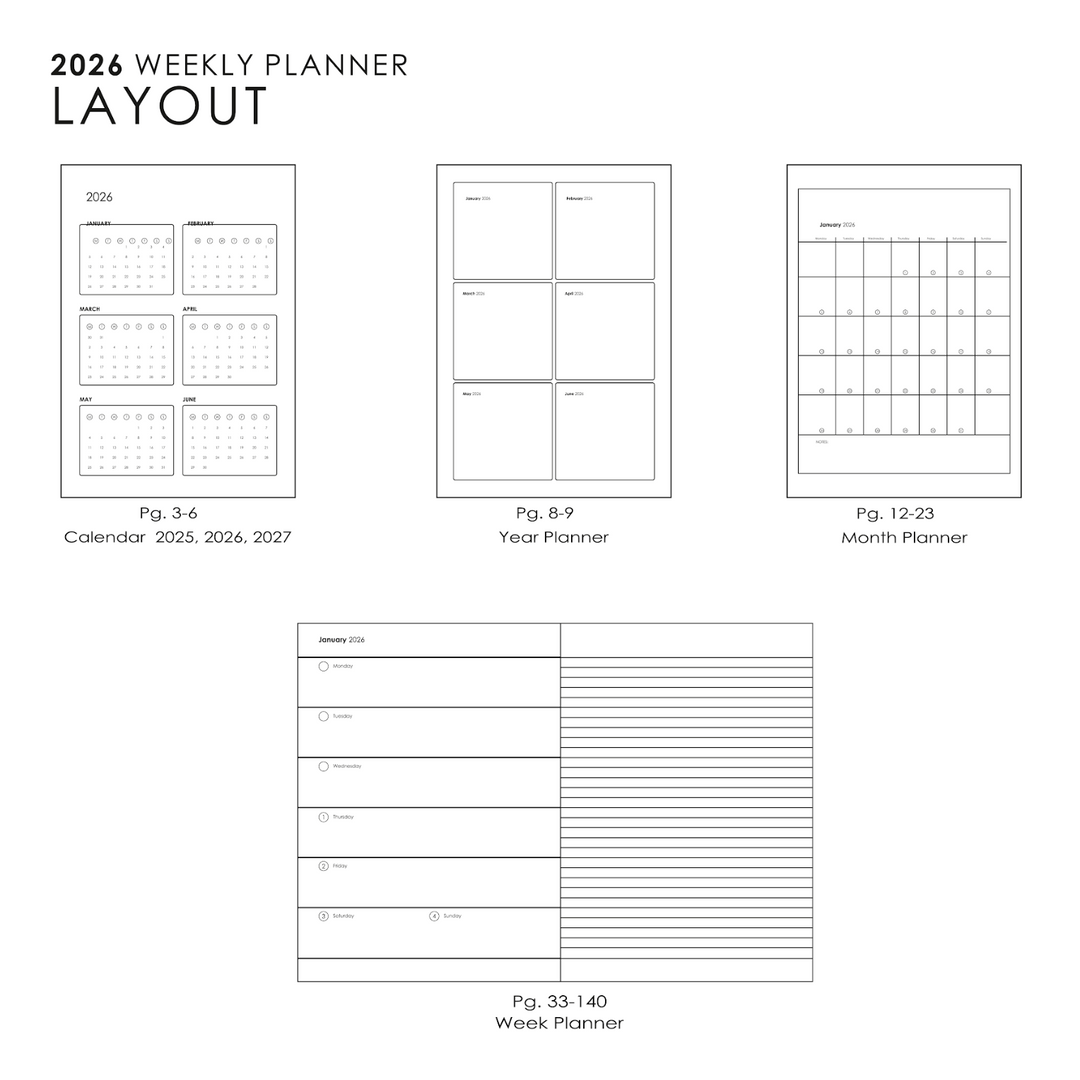 MyPaperclip 2026 Soft Cover A5 Slim Daily Planner - Lilac