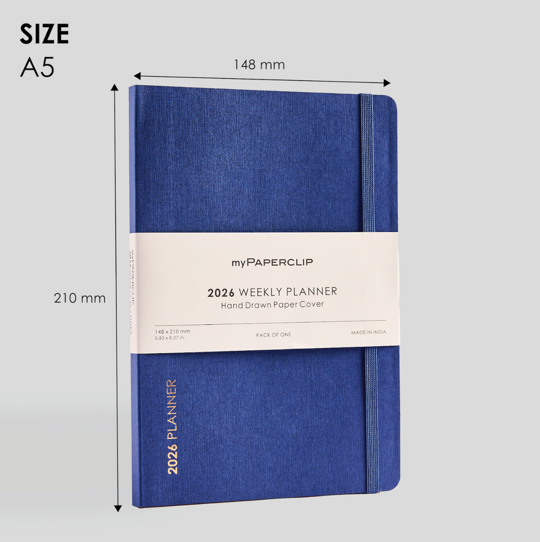 MyPaperclip 2026 Soft Cover A5 Slim Daily Planner - Blueberry