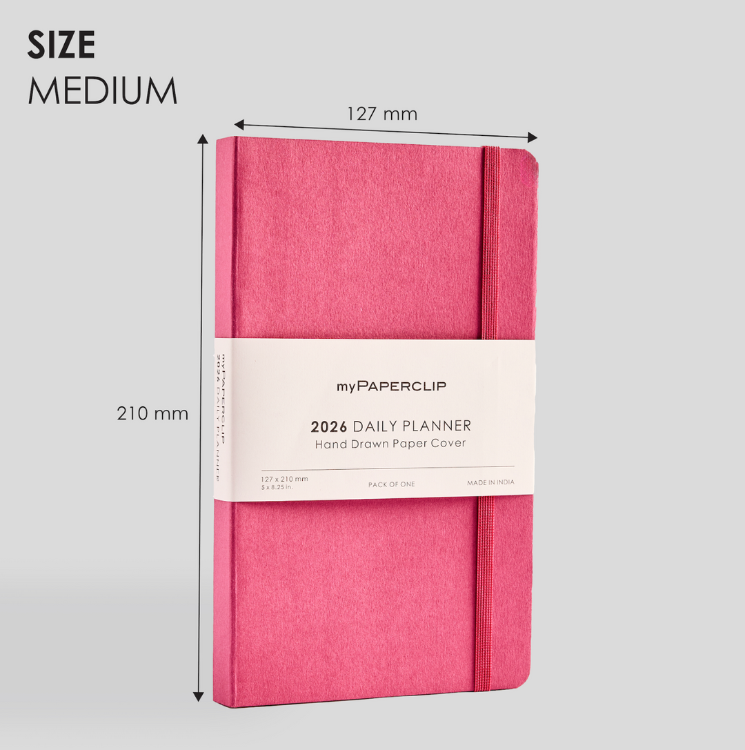 MyPaperclip 2026 Soft Cover A5 Daily Planner - Raspberry