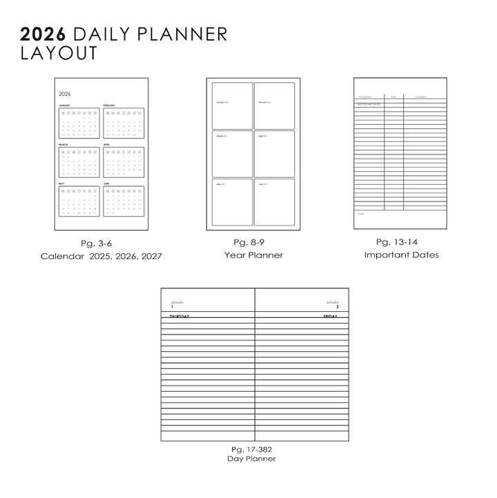 MyPaperclip 2026 Soft Cover A5 Daily Planner - Raspberry