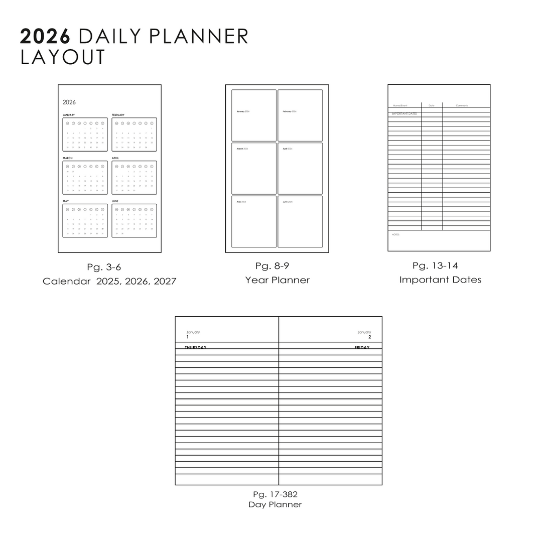 MyPaperclip 2026 Soft Cover A5 Daily Planner - Aubergine