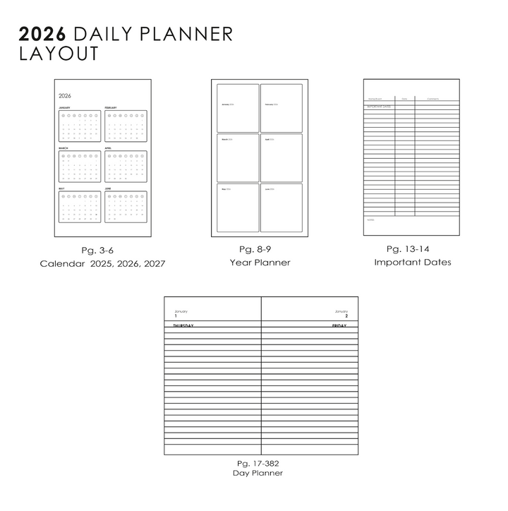 MyPaperclip 2026 Soft Cover A5 Daily Planner - Aubergine