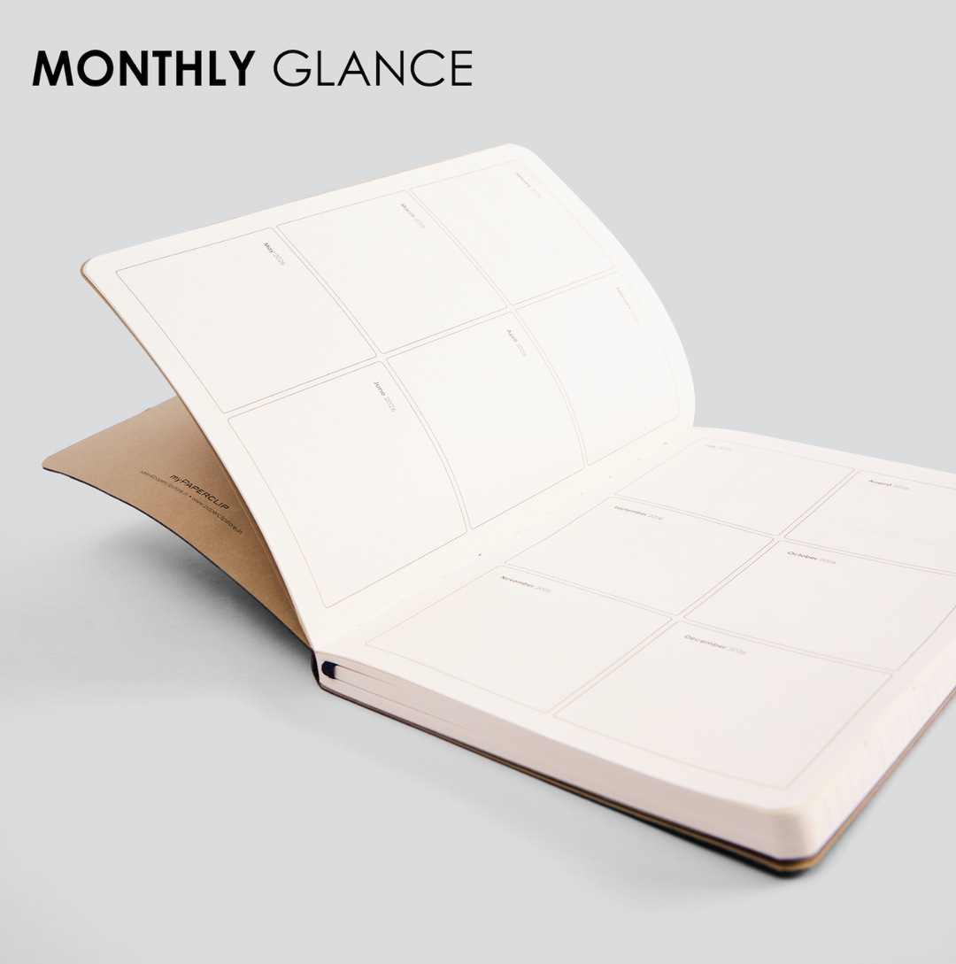 MyPaperclip 2026 Vegan Leather A5 Slim Weekly Planner - Tan