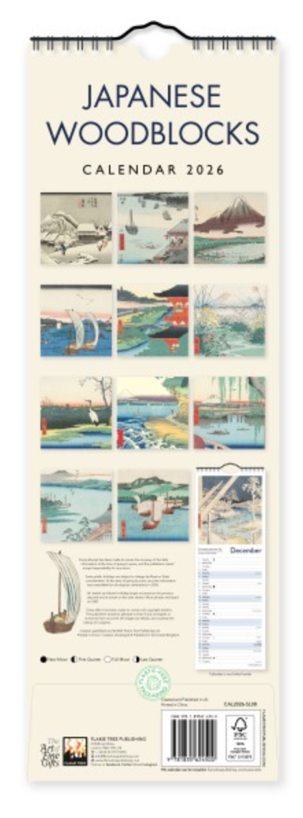2026 Flame Tree Mini Calendar - Japanese Woodblocks