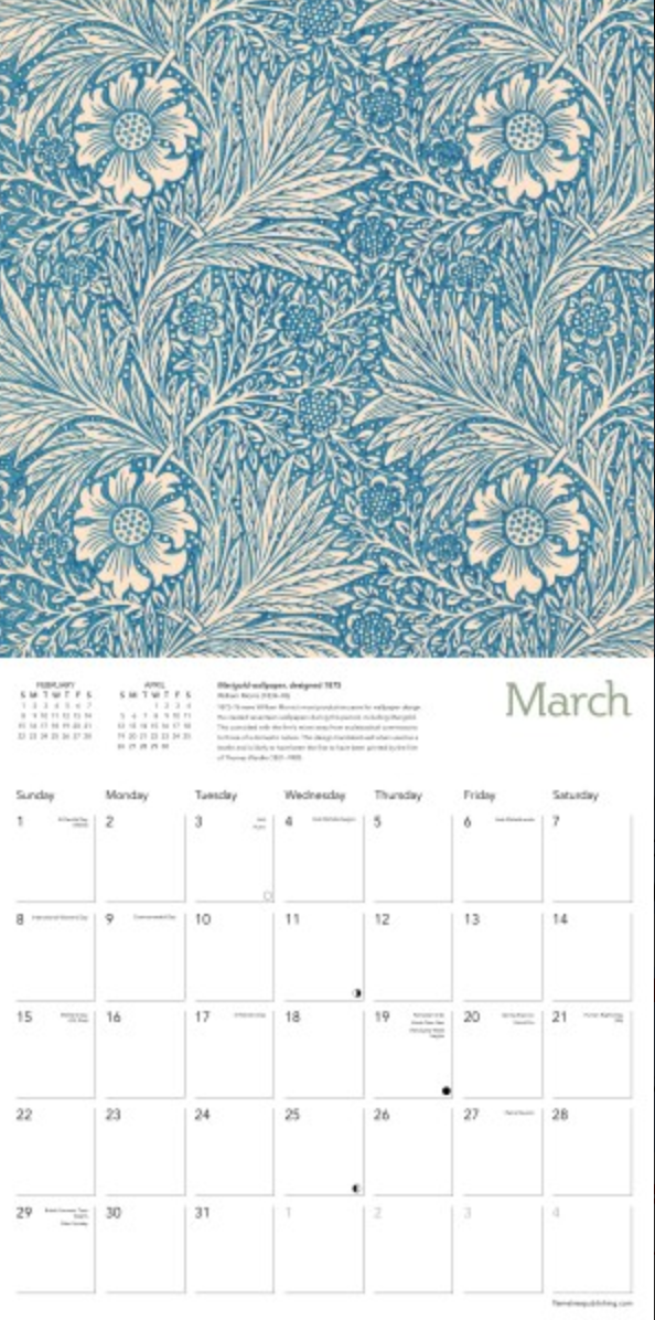 2026 Flame Tree Wall Calendar - William Morris Gallery