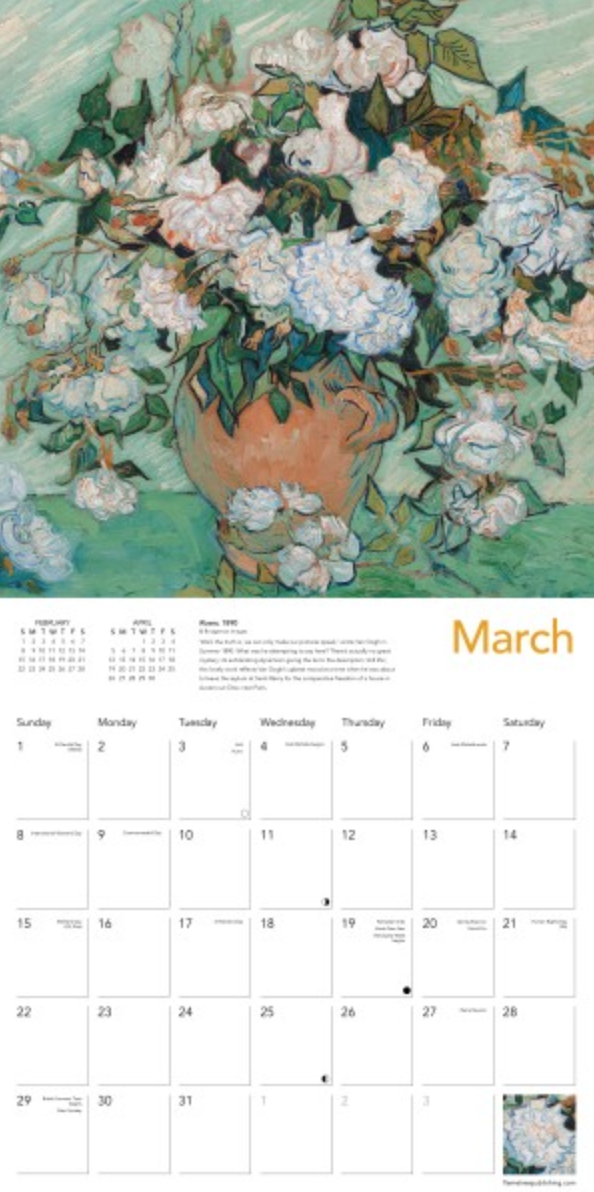 2026 Flame Tree Wall Calendar - Van Gogh Blooms