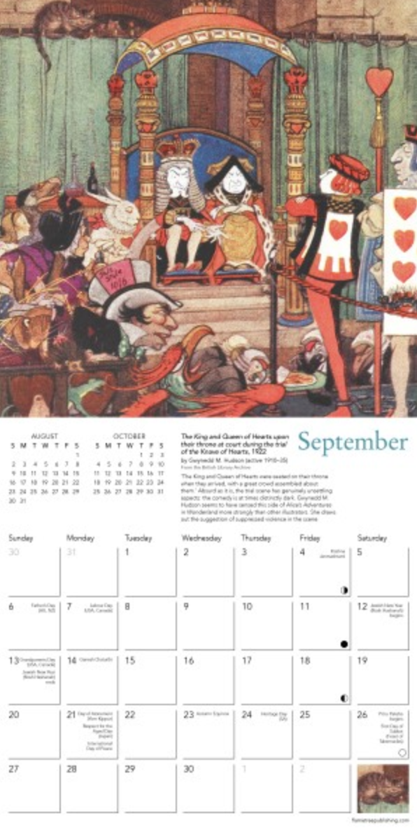 2026 Flame Tree Mini Calendar - British Library Alice in Wonderland