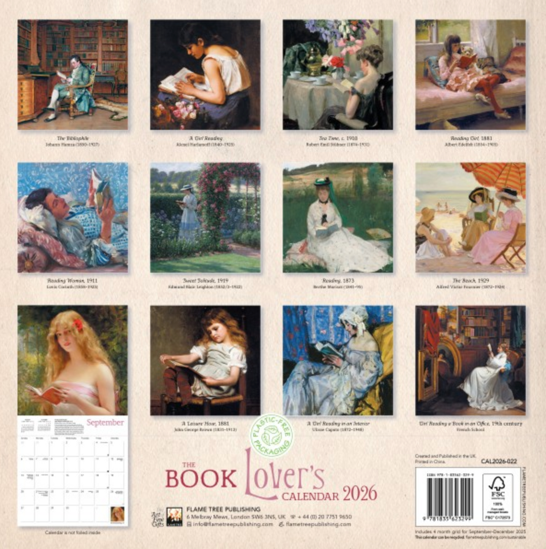 2026 Flame Tree Wall Calendar - The Book Lovers