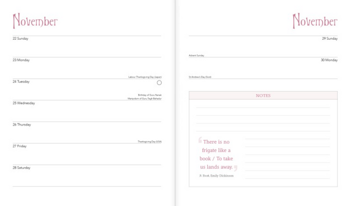 Flame Tree 2026 Diary - The Book Lovers Diary