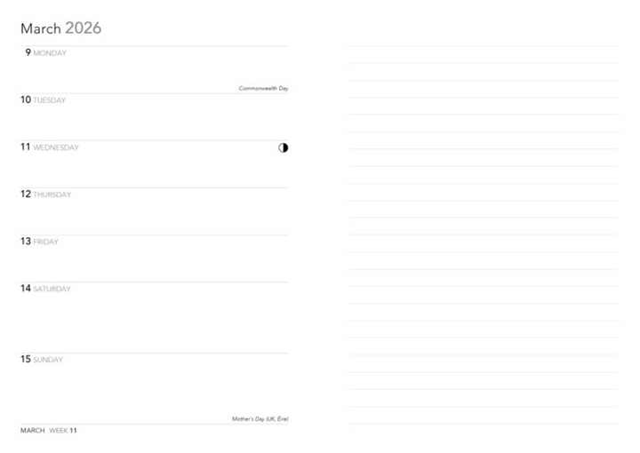 Flame Tree 2026 Diary - Katsushika Hokusai The Great Wave