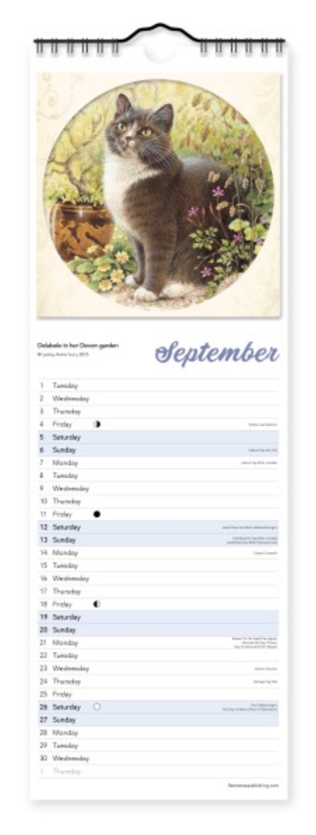 2026 Flame Tree Mini Calendar - Ivory Cats by Lesley Anne Ivory