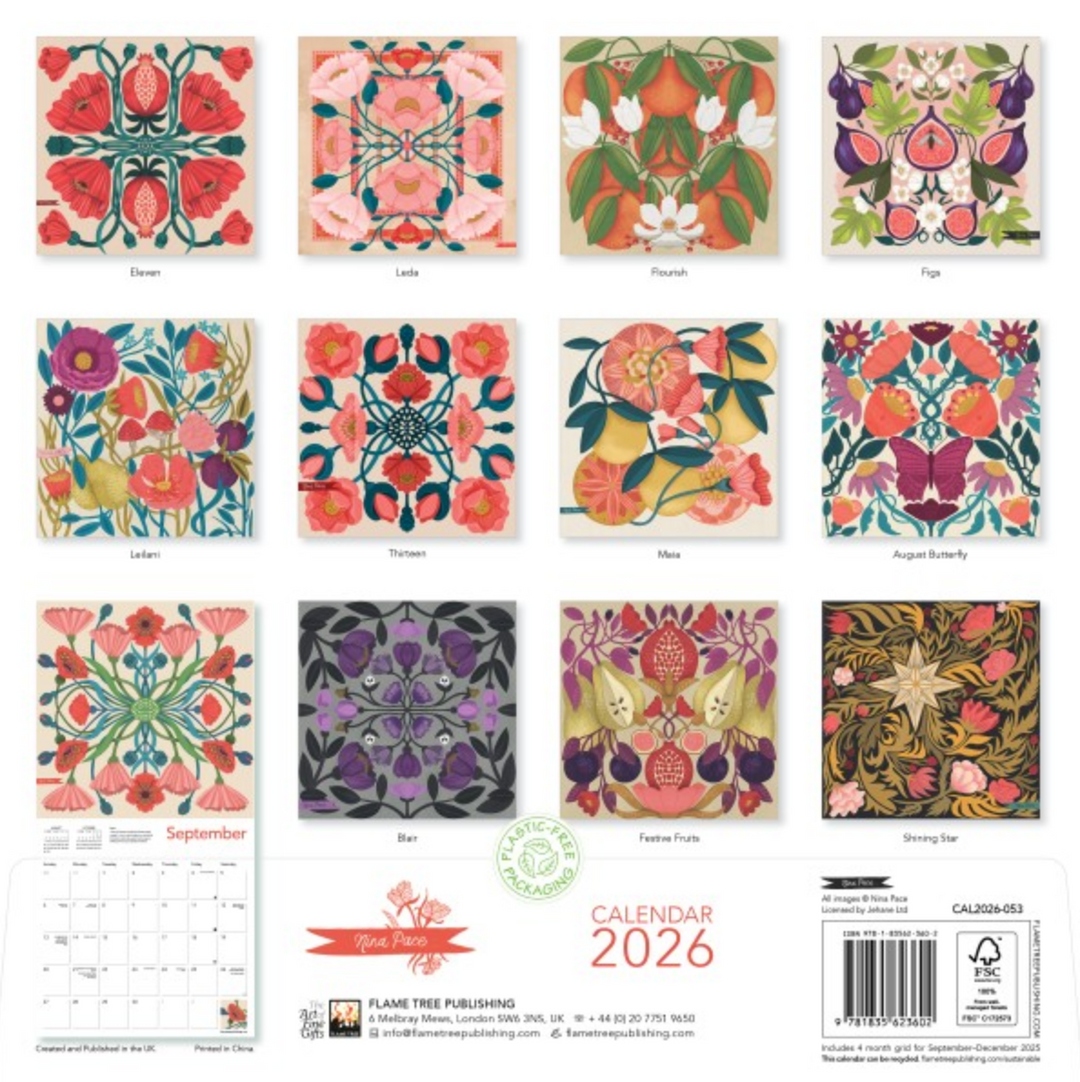 2026 Flame Tree Wall Calendar - Nina Pace