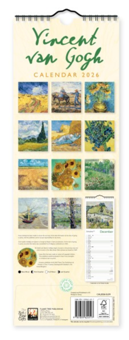 2026 Flame Tree Mini Calendar - Vincent van Gogh