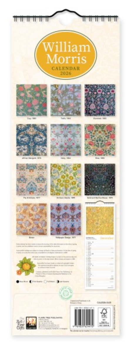 2026 Flame Tree Mini Calendar - William Morris