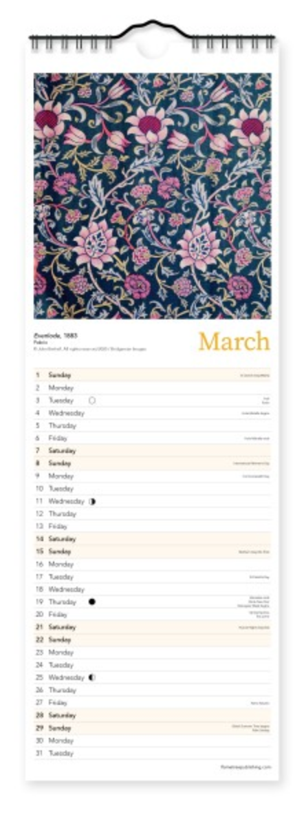 2026 Flame Tree Mini Calendar - William Morris