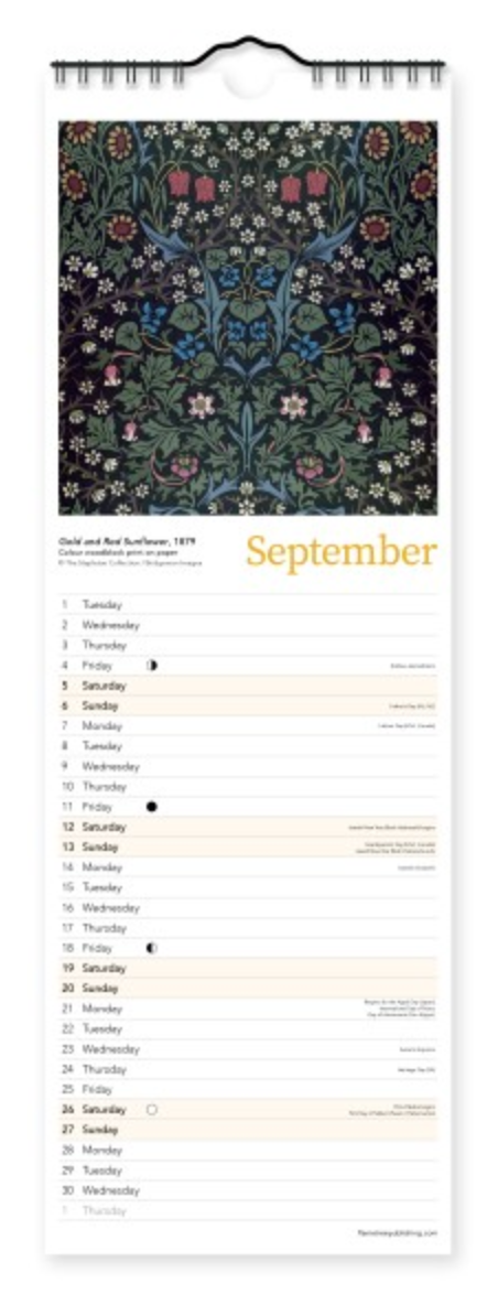2026 Flame Tree Mini Calendar - William Morris