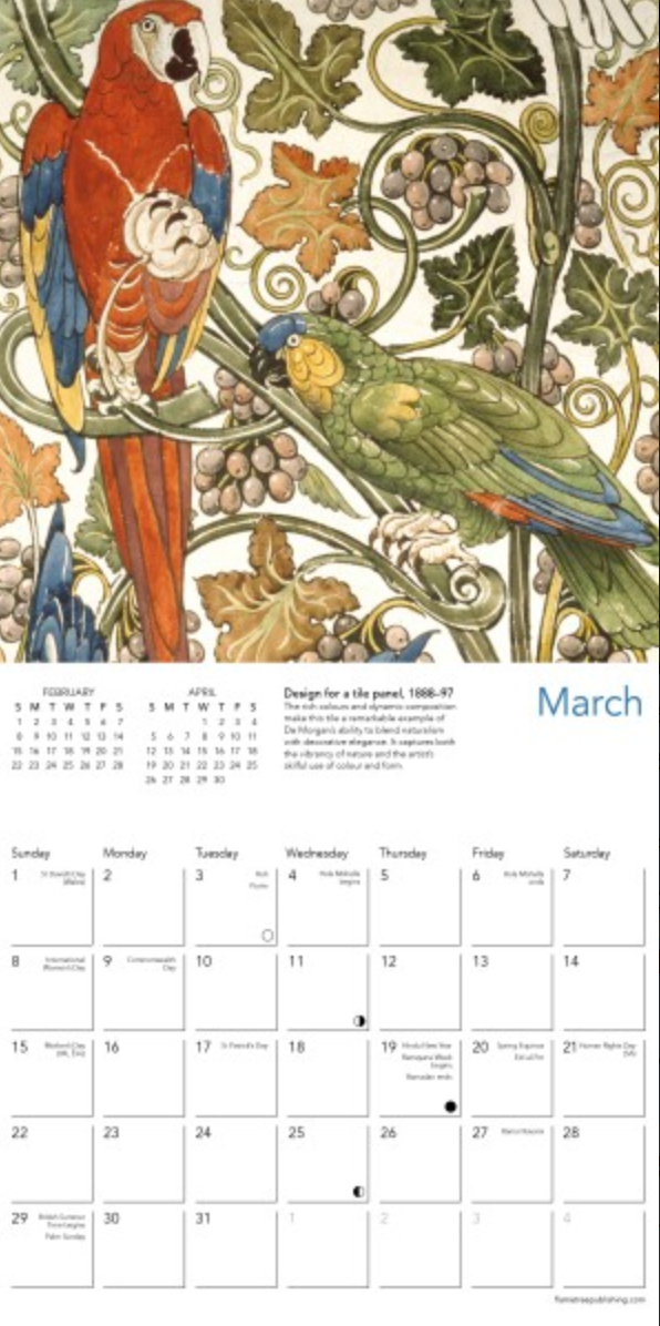 2026 Flame Tree Mini Calendar - V & A De Morgan Animals
