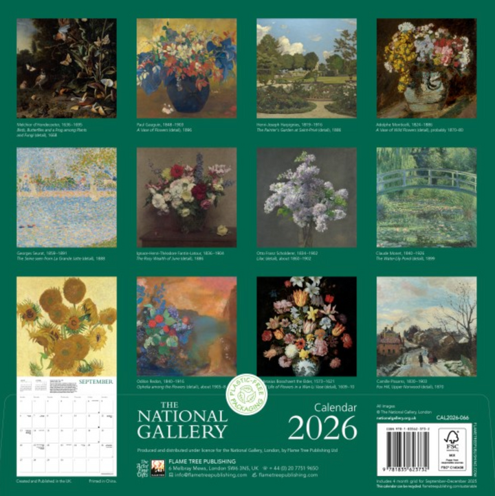2026 Flame Tree Wall Calendar - The National Gallery