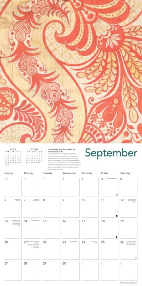 2026 Flame Tree Wall Calendar - V & A Spitalfields Silks