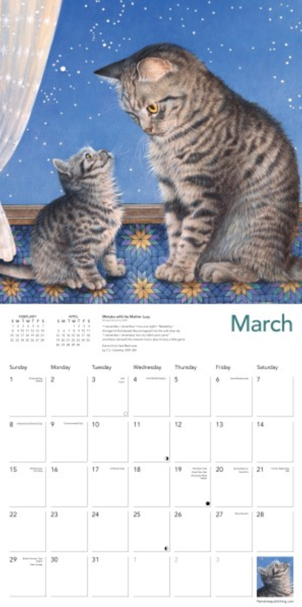 2026 Flame Tree Wall Calendar - Ivory Cats by Lesley Anne Ivory
