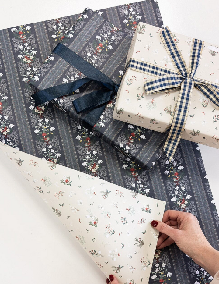 Bespoke Flat Wrap - Christmas Birds & Heirloom Holly