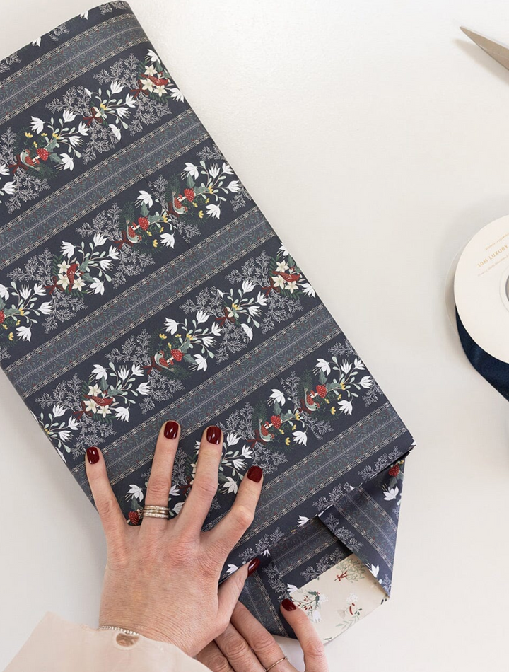 Bespoke Flat Wrap - Christmas Birds & Heirloom Holly