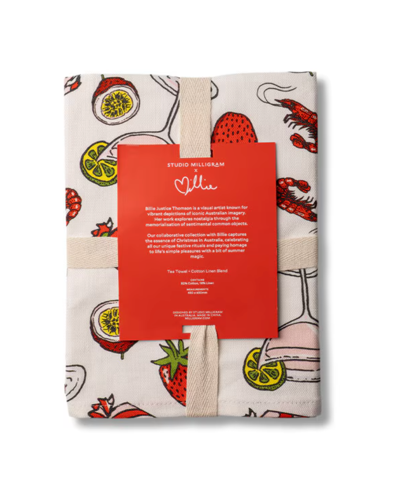 Studio Millgram Christmas Tea Towel - Cocktail