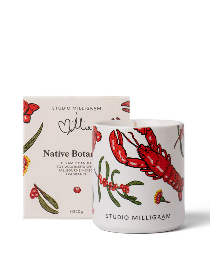 Studio Millgram Christmas Ceramic Candle - Lobster ( Native Botanical)