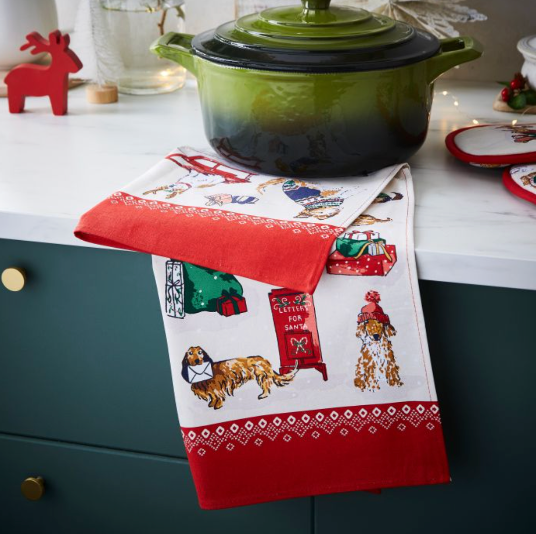 Cotton Tea Towel - Merry Mutts
