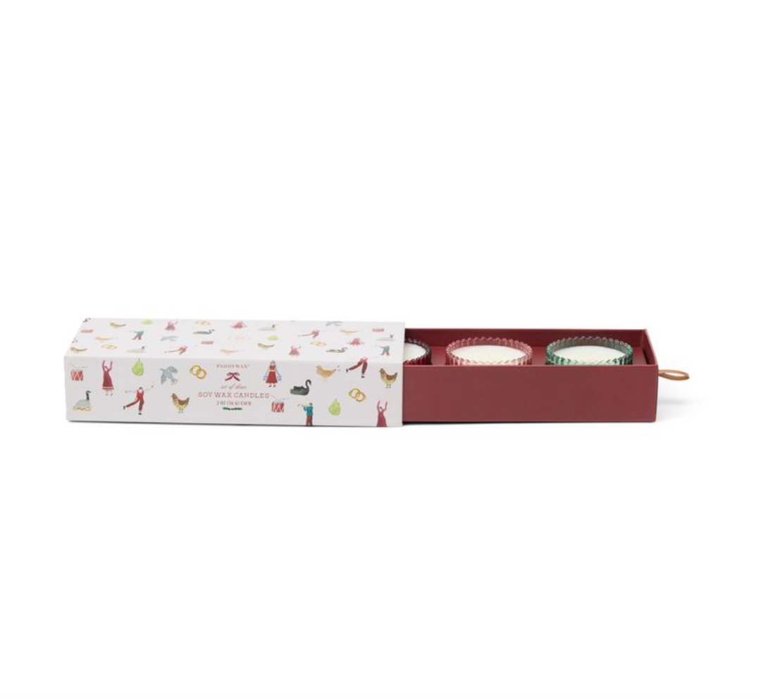 Glass Boxed Gift Set - Naughty Santa Red, Pink Berry, Green Wassail