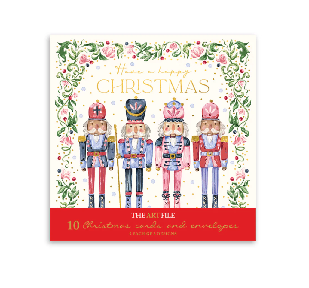 Art File Christmas Card Pack - Nutcracker & Tree (2Designs)
