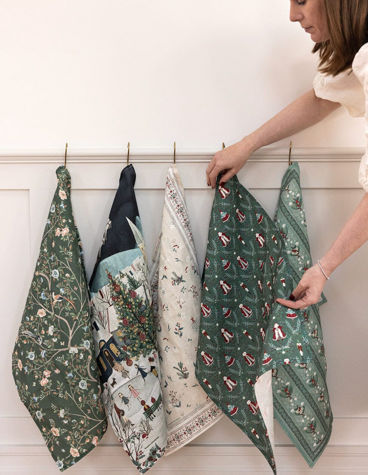Bespoke Linen Tea Towel - Mr & Mrs Claus