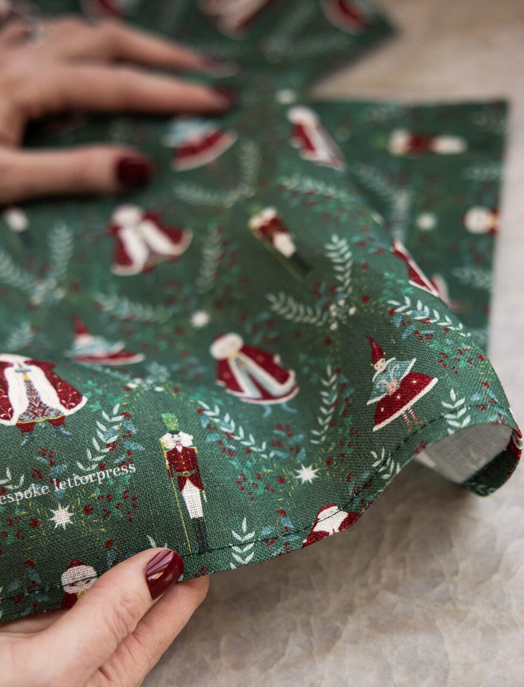 Bespoke Linen Tea Towel - Mr & Mrs Claus