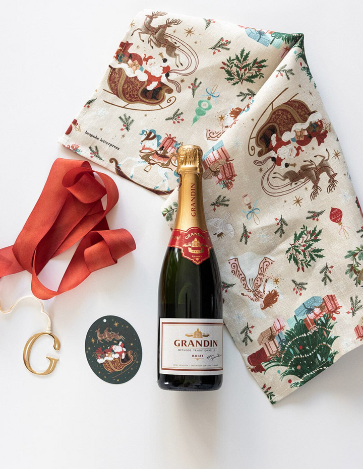 Linen Tea Towel - An Enchanted Christmas