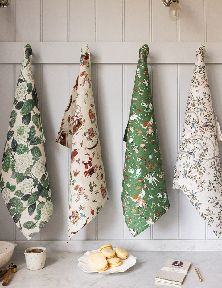 Linen Tea Towel - An Enchanted Christmas