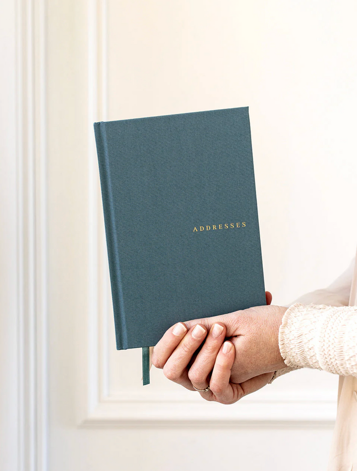 Bespoke Letterpress Address Book - Kashmir Blue