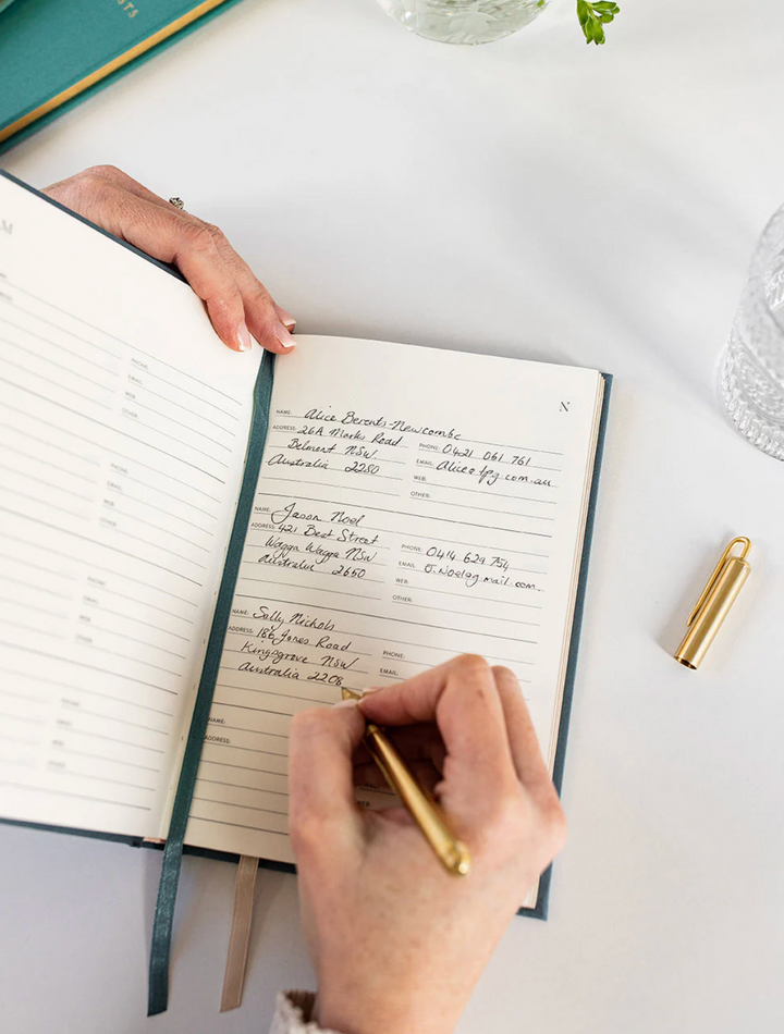 Bespoke Letterpress Address Book - Kashmir Blue