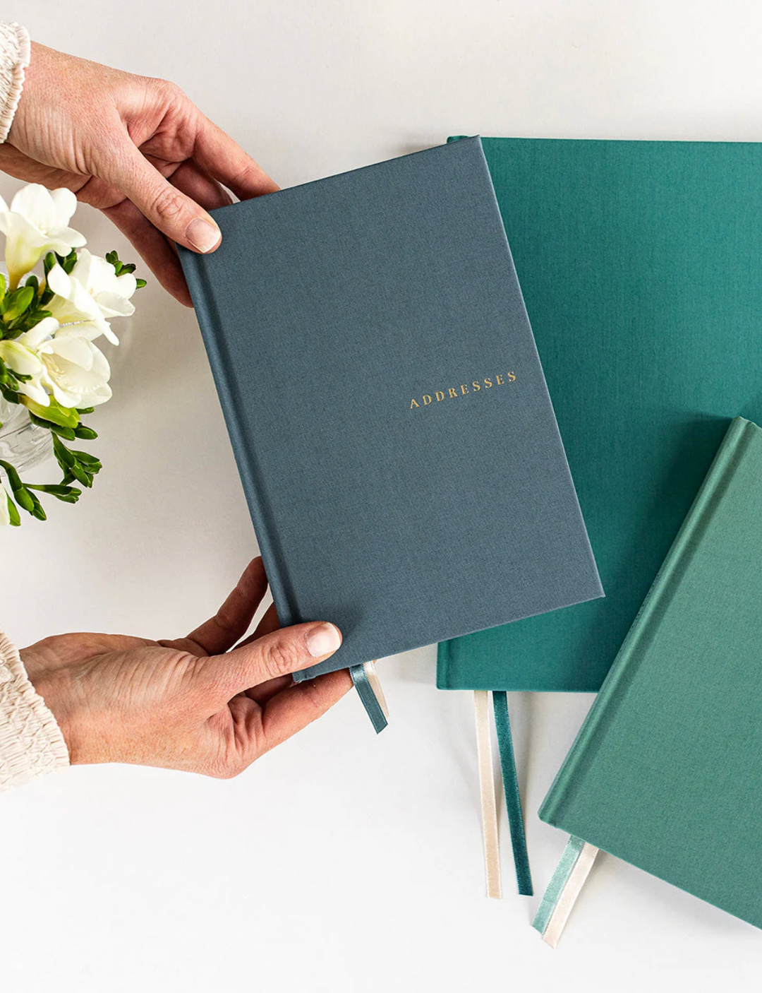 Bespoke Letterpress Address Book - Kashmir Blue