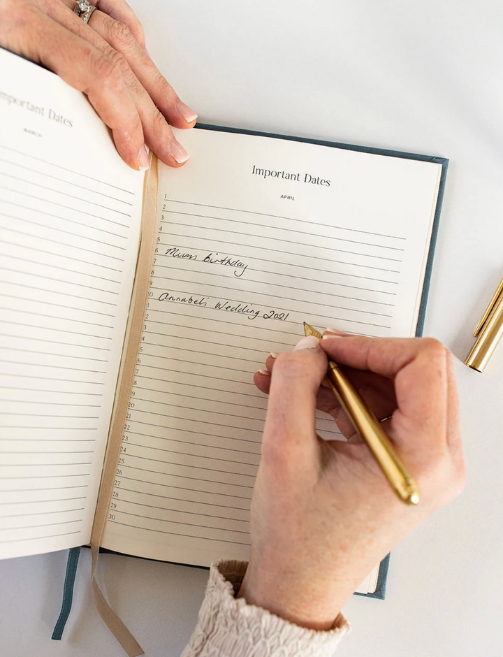 Bespoke Letterpress Address Book - Kashmir Blue