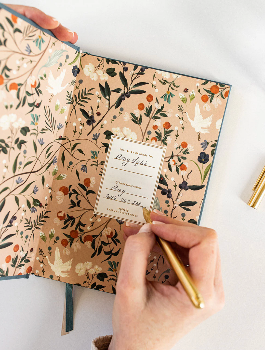 Bespoke Letterpress Address Book - Kashmir Blue