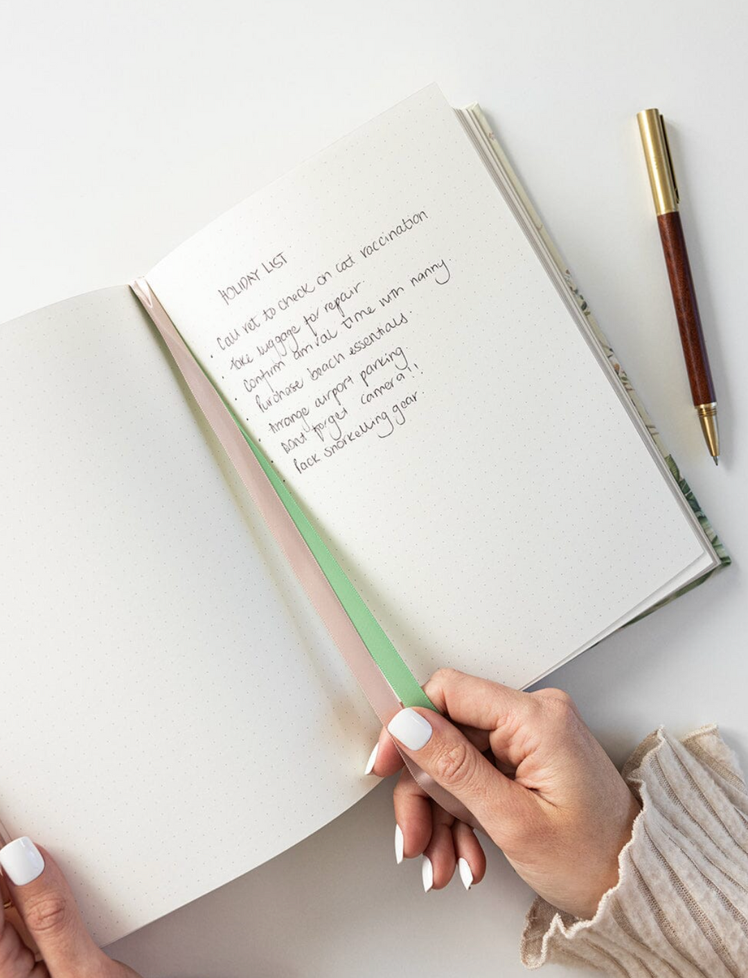 Bespoke Linen Bound Journal - Spring Landscape ( Bullet Journal)