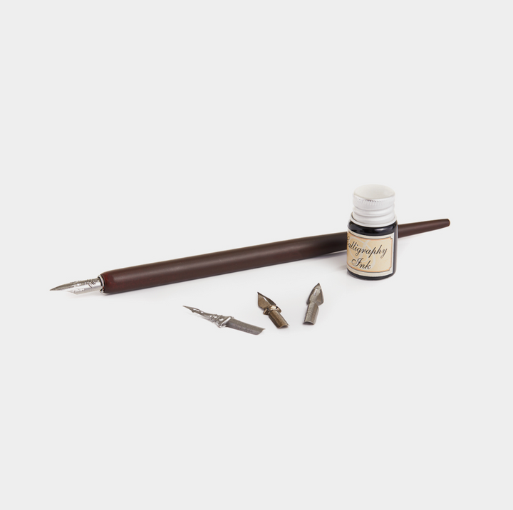 Wooden Dip Pen Writing Set - Dark Wood