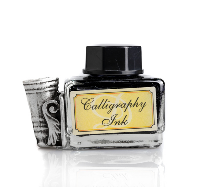 Feather Pen Set with Holder - Black