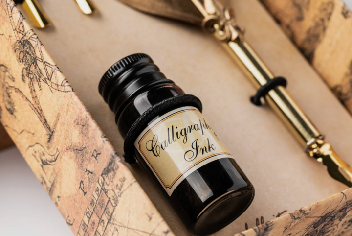 Feather Pen Writing Set - Gold