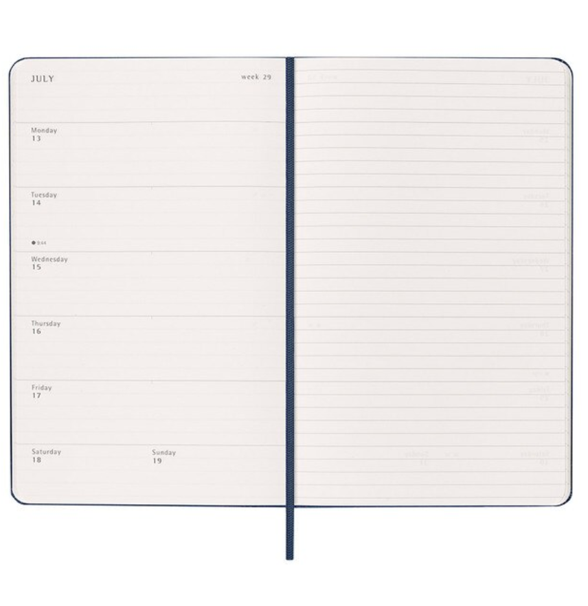 Moleskine 2026 Weekly, Large, Hard Cover Diary - Sapphire Blue