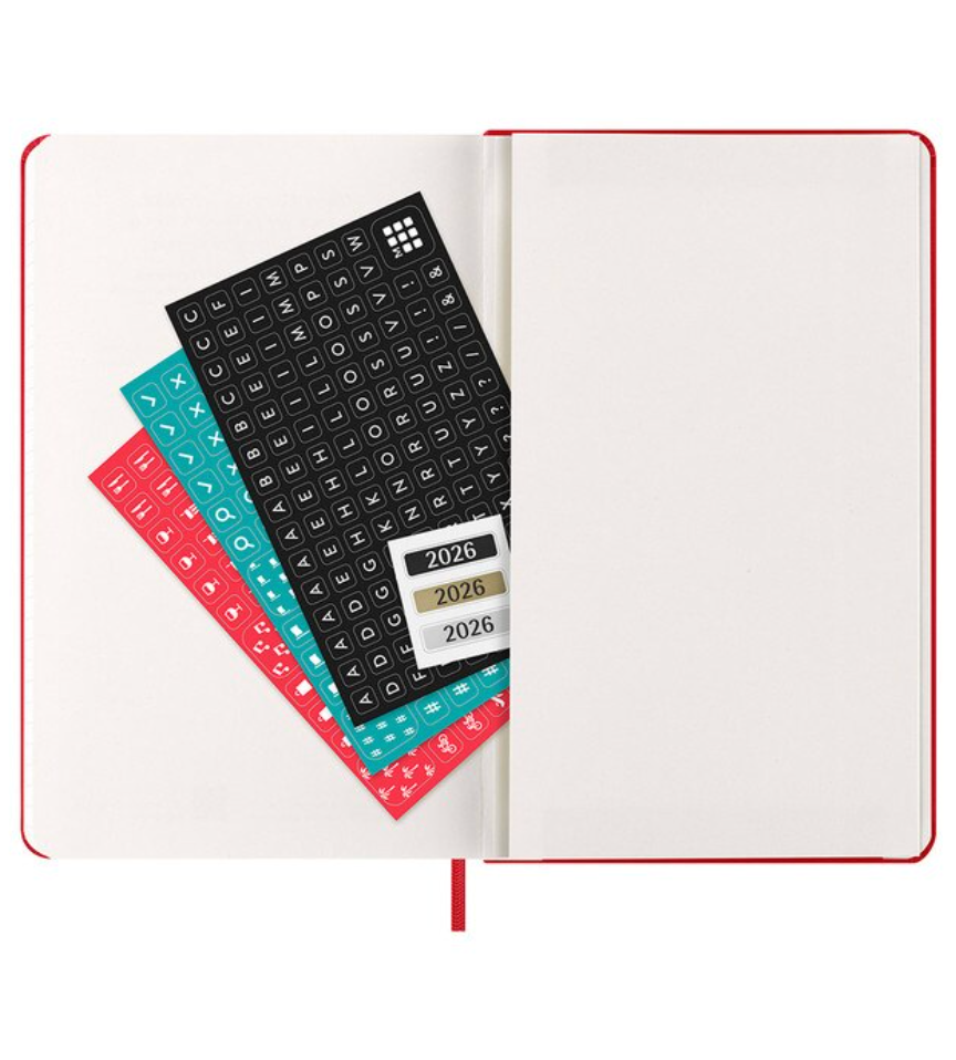 Moleskine 2026 Weekly, Large, Hard Cover Diary - Scarlet Red