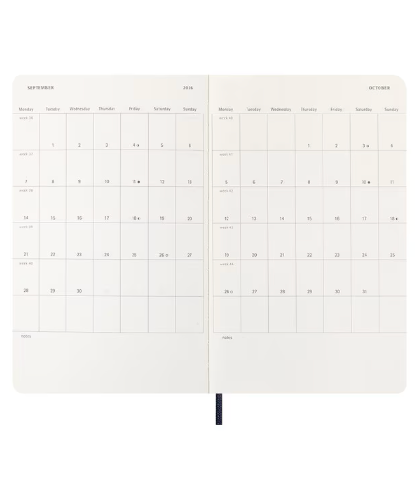 Moleskine 2026  Weekly, Large, Soft Cover Diary - Sapphire Blue