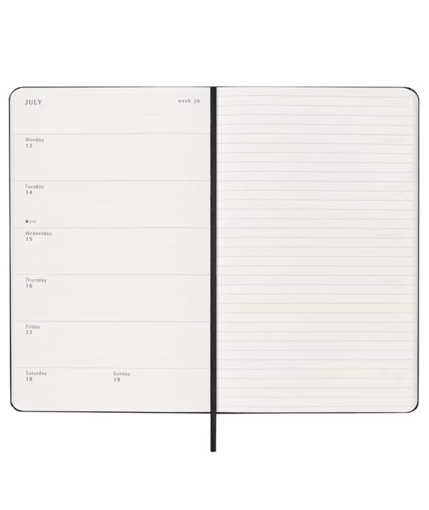 Moleskine 2026 Weekly, Large, Hard Cover Diary - Black