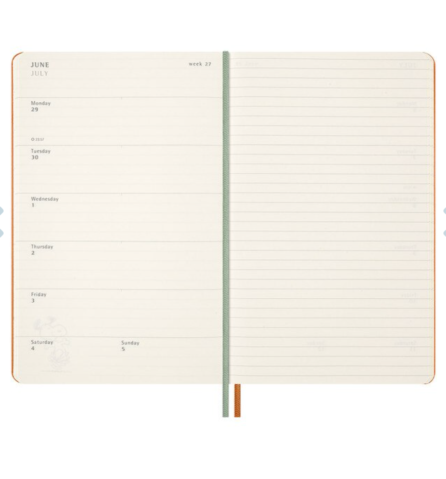 Moleskine 2026 Weekly, Large, Hard Cover Diary - Snoopy Tomorrow